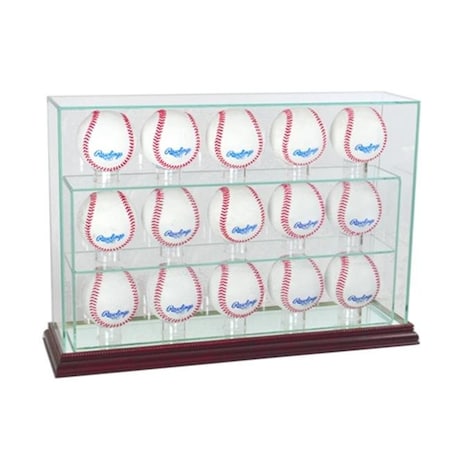 Perfect Cases Perfect Cases 15UPBSB-C 15 Baseball Upright Display Case; Cherry 15UPBSB-C